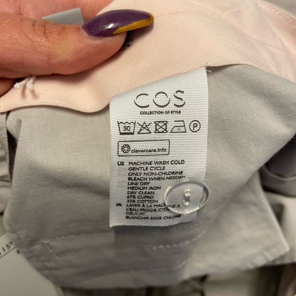 Cos Trousers Beige Cuffed Relaxed Fit Lightweight Ankle Length Size 2 NWT - Picture 4 of 6